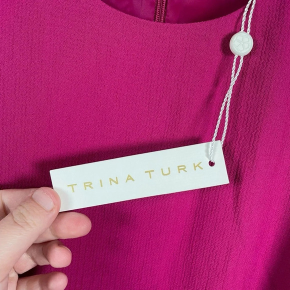 NWT Trina Turk Alek Sleeveless Cutout Hem Shift Dress in Pink Size 8 - Picture 13 of 16